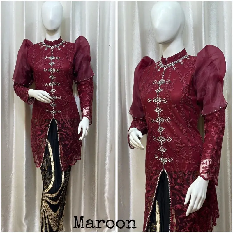 ￼Kebaya Aura Tunik Tille Kerah Sanghai / Kebaya Wisuda / Kebaya Lamaran terbaru 6