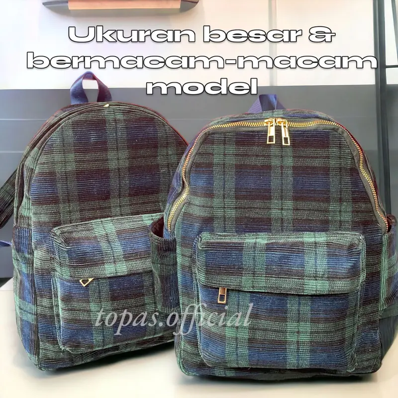 MS Tas Paula Ransel Vintage Multifungsi Corduroy Terbaru - Sekolah, Wanita 5