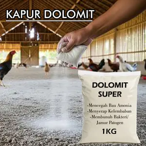 Kapur Dolomit Untuk Kandang Ternak 1kg mencegah bau Amoniak