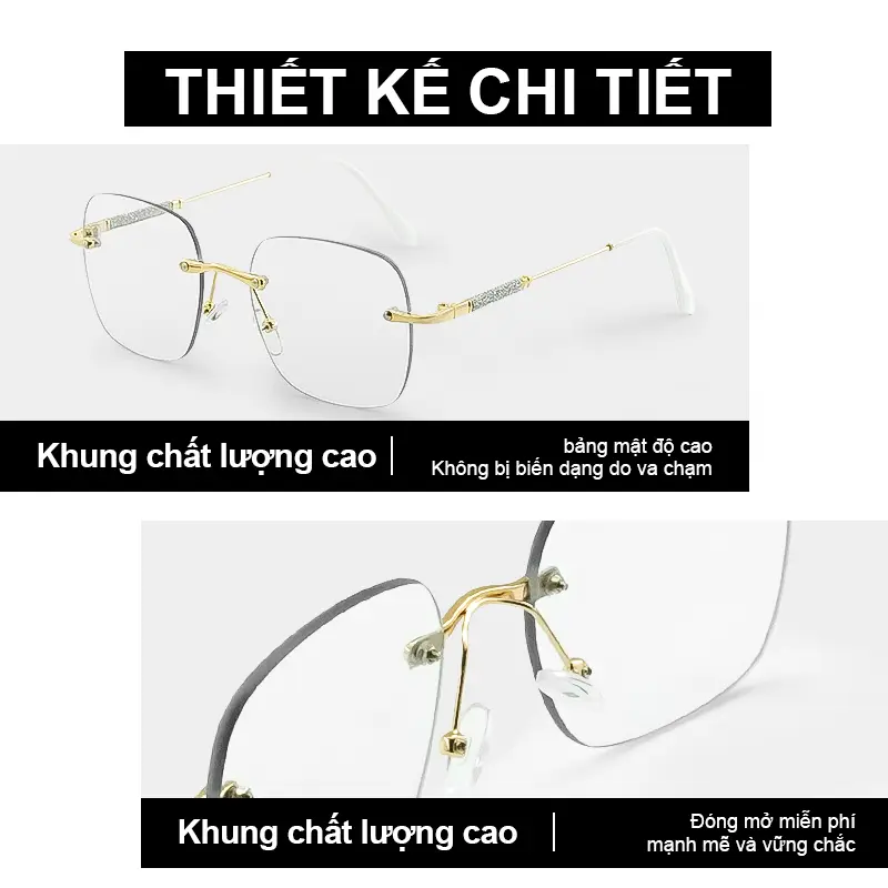 Kính Mắt Đổi Màu, Kính Mắt Chống Bức Xạ, MX STUDIO MX-BARBIE, Dành Cho Nữ, Kính Chống Ánh Sáng Mặt Trời, Hình Chữ Nhật Bằng Hợp Kim, Không Vành, Đổi Màu, Chống Tia Cực Tím, Thích Hợp Để Đổi Màu, Chống Nắng, Kính Chống Bức Xạ 7