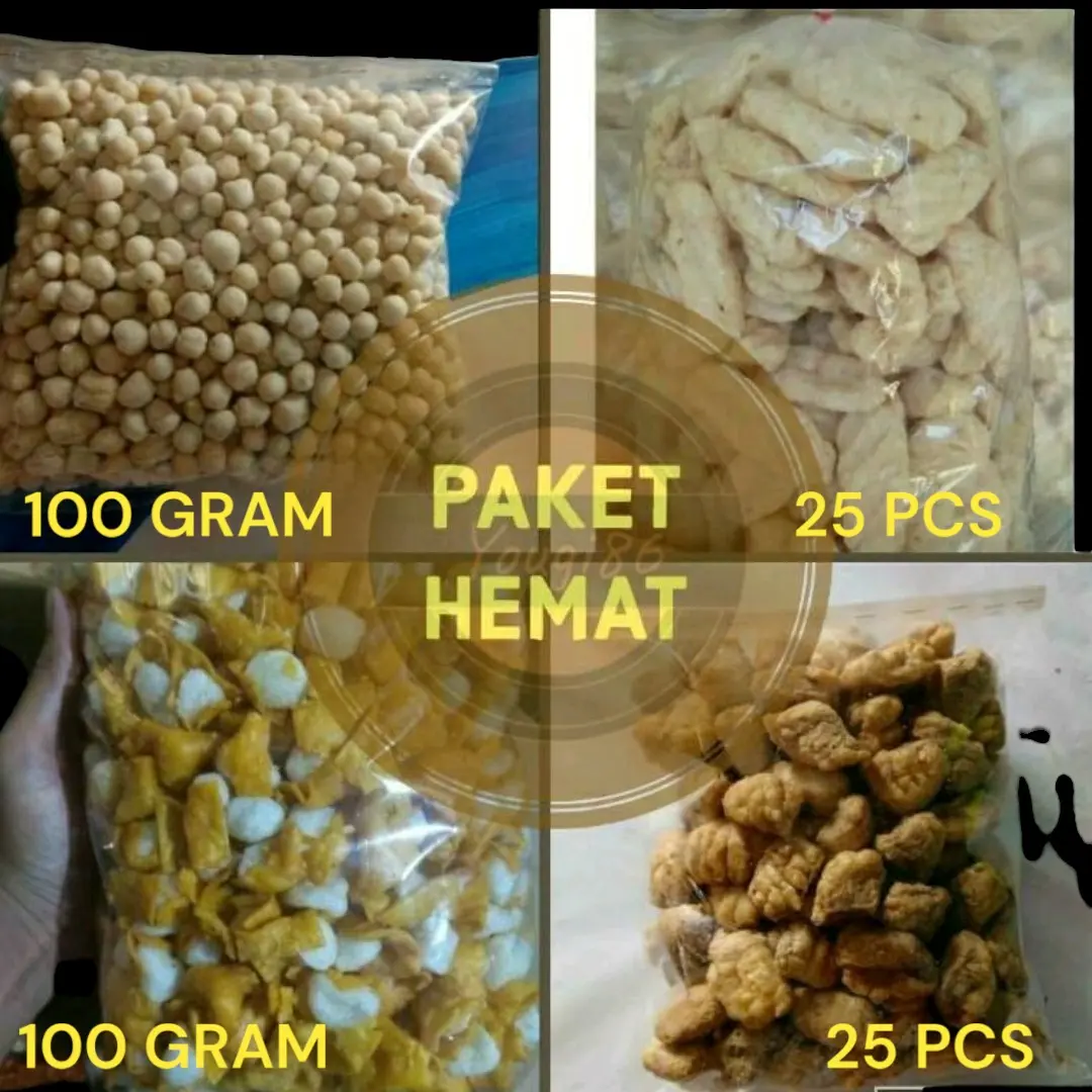 Paket komplit toping baso Aci siomay mini kering - pilus Cikur - lidah cuanki - tahu cuanki
