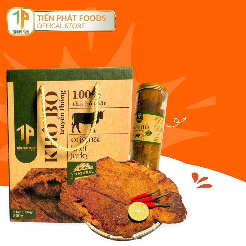 Khô Bò Miếng Tảng Đặc Sản Củ Chi Mềm Ngon Đậm Đà- Tiến Phát Foods-Loại Đặc Biệt 500 gr-250 gr 0