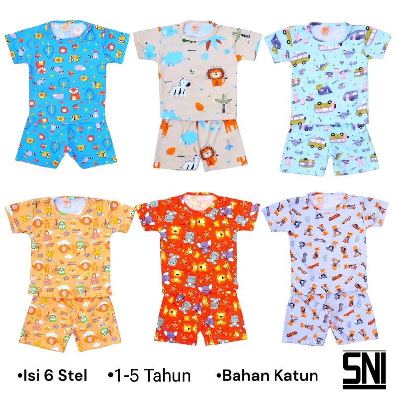 DAPAT 6 SETELAN ANAK 1-5 TAHUN MOTIF RANDOM Bayi Bunda 6