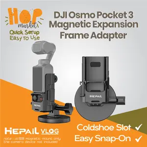 Magnetic Mount for DJI Osmo Pocket 3 Expansion Bracket Magnet Clip with Cold Shoe Adapter untuk POCKET3 AC59