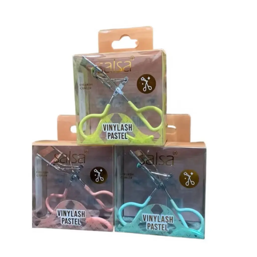TERLARIS - SALSA Vinylash Pastel Eyelash Curler - Penjepit Bulu Mata Model Setengah Lengkung, Warna Peach Pink