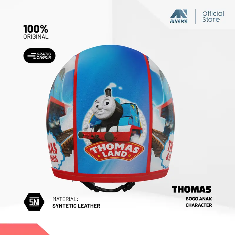 Helm Bogo Anak Karakter Thomas Usia 2-6 Tahun Kaca Flat 2