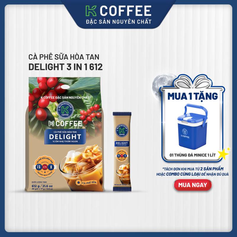 Cà Phê Sữa Hòa Tan K Delight 3in1 612g - Thương Hiệu K C