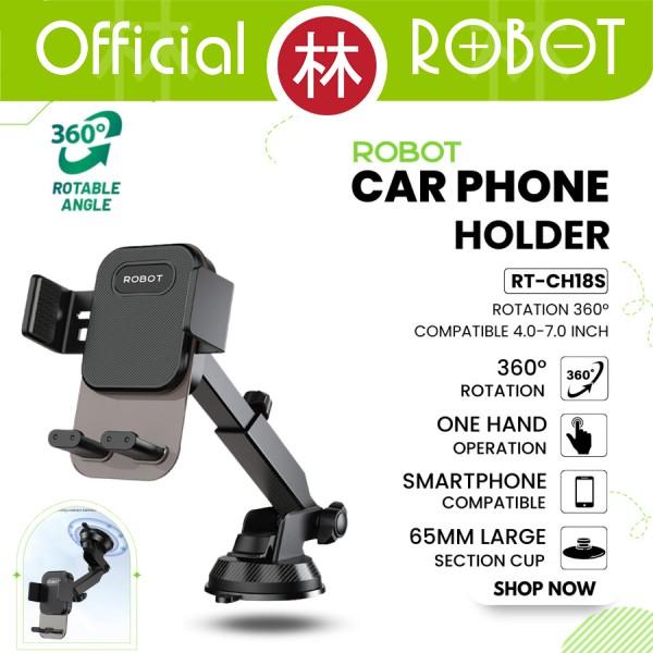 Robot RT-CH18S Car Phone Windshield Holder Rotasi 360° Suction Cup Penyangga HP Mobil New RT-CH18