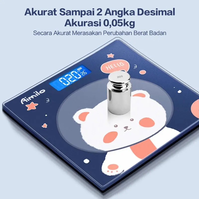 [READY] Aimilo Timbangan Badan Digital Kartun Pengukuran Akurat Timbangan Layar LCD Berat Max 180kg 1