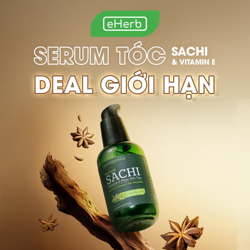  Serum Hỗ Trợ Phục Hồi Tóc Sachi Vitamin E MILAGANICS - Dầu Dưỡng Đuôi Tóc Chắc Khoẻ Mềm Mại Lành Tính EHERB - Chăm Sóc Tóc Uốn Nhuộm Khô Xơ Thơm Lâu Vào Nếp EHERB - Serum Bảo Vệ Tóc Trước Nhiệt Hair Care - Argan Tóc Salon Nữ Women  s  