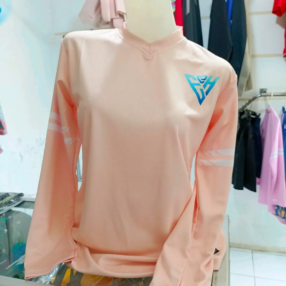 KAOS JERSEY OLAHRAGA WANITA LEMGAN PANJANG PREMIUM