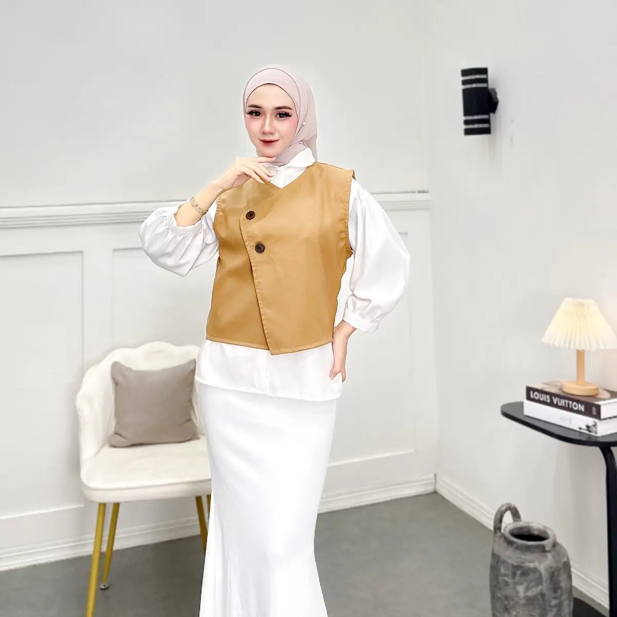 Malrene Vest Rompi Premium korean Outer Atasan Wanita Casual