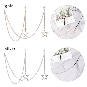 New Fashion Womens Penadant Eyeglass Chains Hollow Star Sunglasses Reading Glasses Chain Eyewears Cord Holder Neck Strap Rope