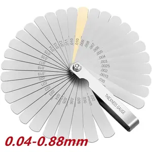 TK-37 Feeler Gauge 32 Blades Combination Metric Imperial Gapped Filler Measure Feeler Puller Alat Ukur Celah