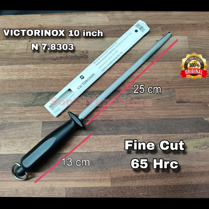 Stik Asahan Pisau Victorinox 30cm & 25cm Butcher Knife Sharpening Steel Original Made in Swiss Model Bulat 3