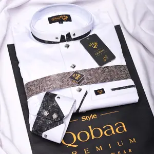 Qobaa Jubah Qobaa Katun Premium Lengan Manset dengan Kancing Premium dan Desain Elegan Ideal untuk Pria Beribadah