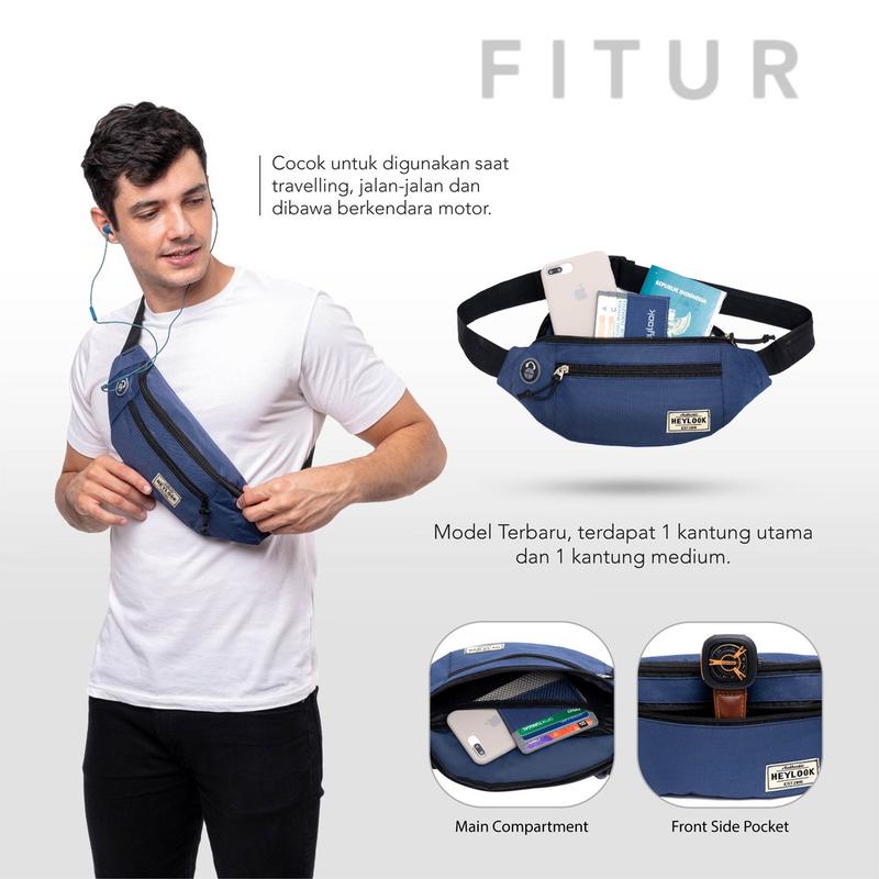 Tas Pinggang Selempang Pria Waist Bag Alva Sling Bag Distro Gadget 4