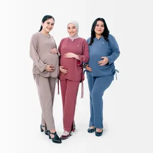 [BEST SELLER] Momiasi – Ruby One set Knit – Setelan Wanita Knit Rib –Baju Set Celana Bumil Busui Friendly