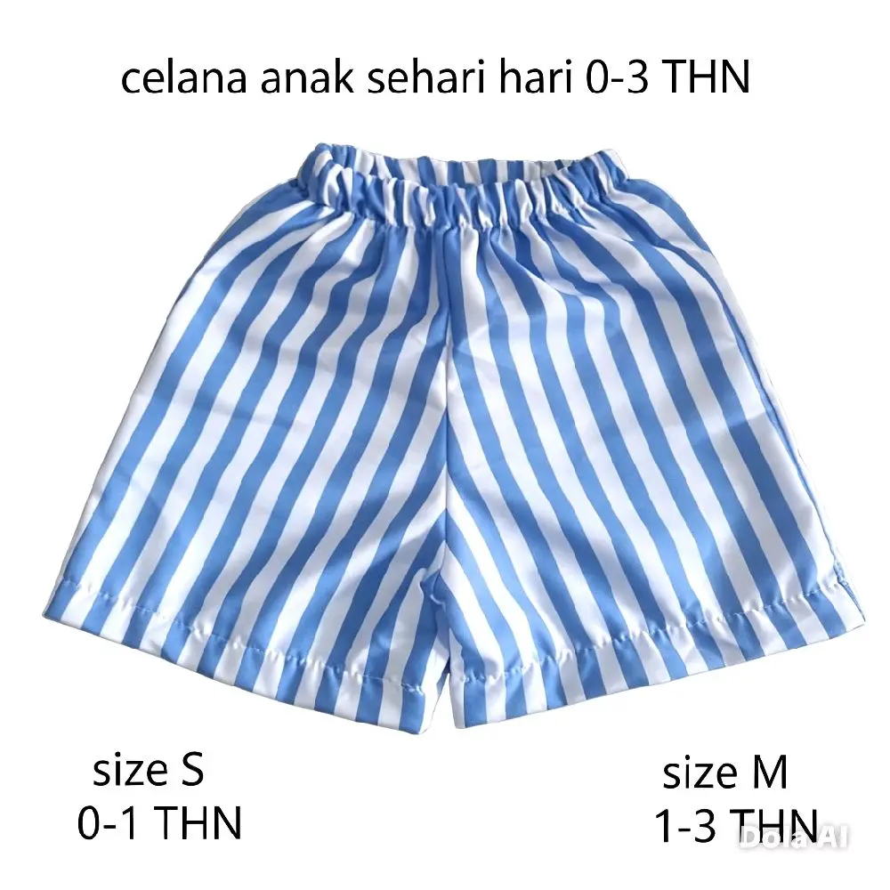 Celana Anak Sehari-Hari 0-3 THN - Striped Blue and White - Size S & M - Perfect for Daily Wear