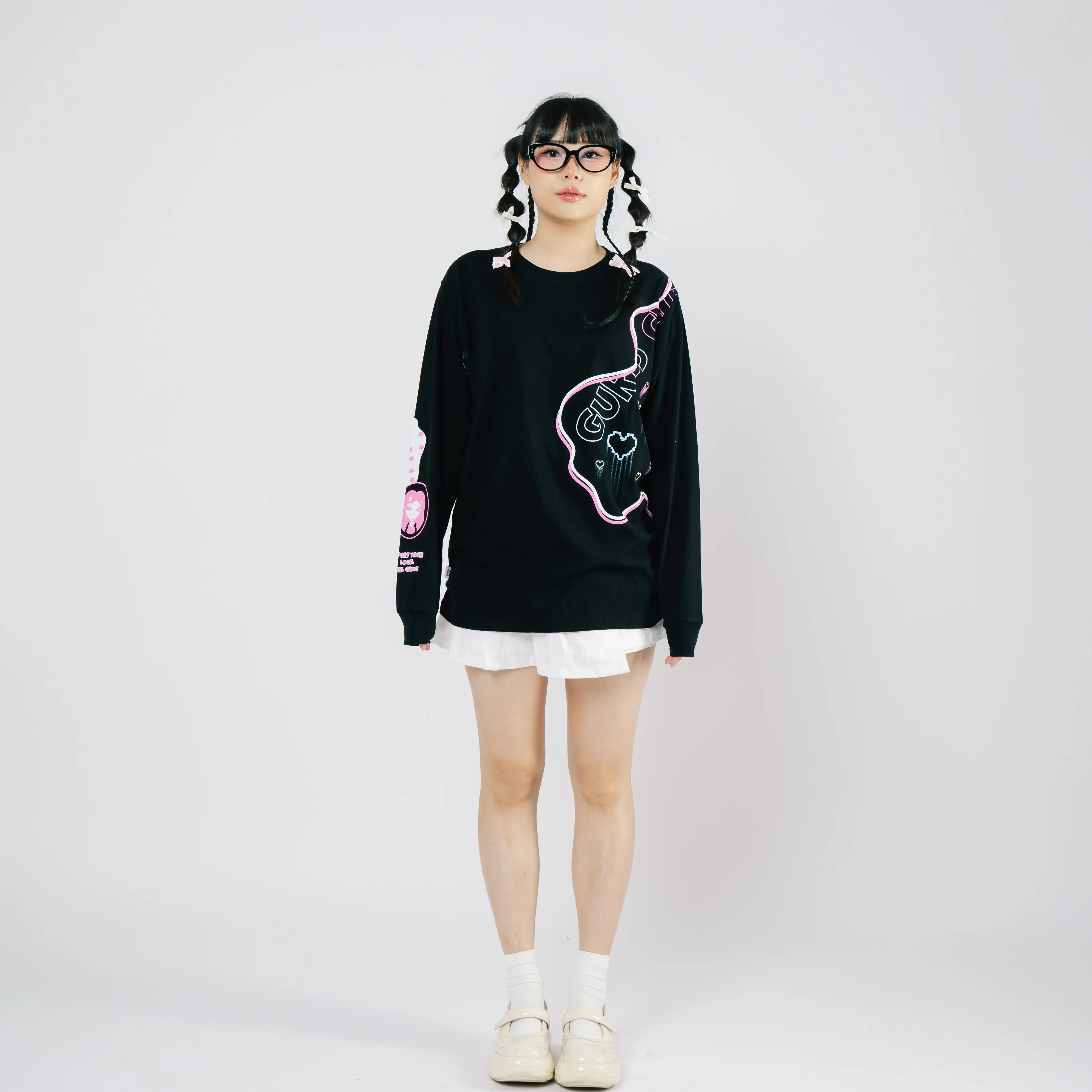 Gurls Club Long Sleeve - Nedhel Kaos Wanita Sablon Combed Nyaman Panjang Polos Basic