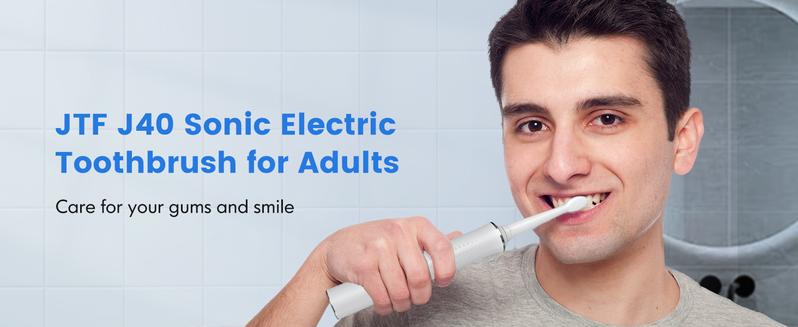 Product Introduction of JTF Sonic Electric Toothbrush for Adults - Rechargeable Electric Toothbrushes with 6 Brush Heads, 3 Hours Charge for 120 Days braces  electric 1