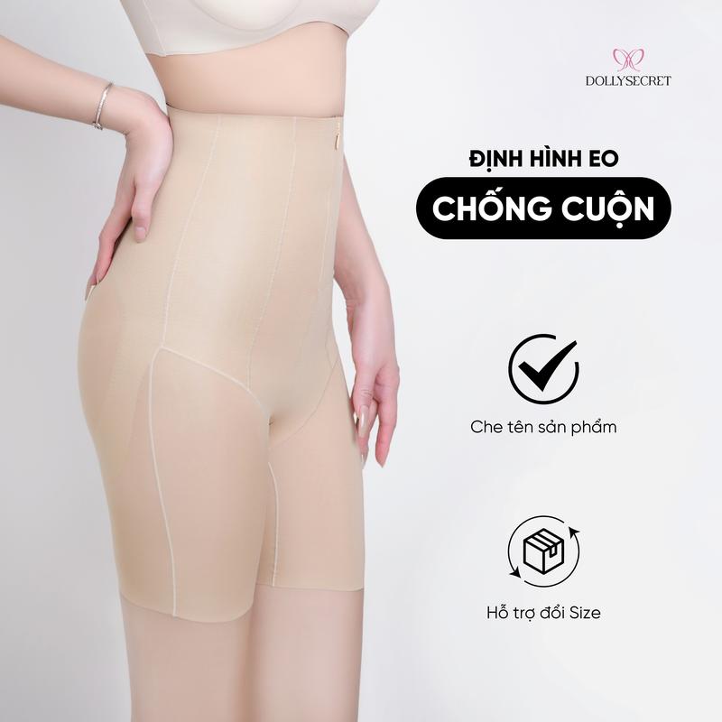 Quần Gen Nịt Bụng Nâng Mông Siết Eo DOLLY SECRET Chống Cuộn Cạp Cao Có 4 Thanh Định Hình Q10