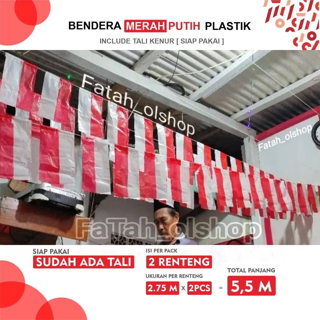 BENDERA ISI 100 LEMBAR BENDERA PLASTIK MURAH / BENDERA RENTENG UMBUL-UMBUL