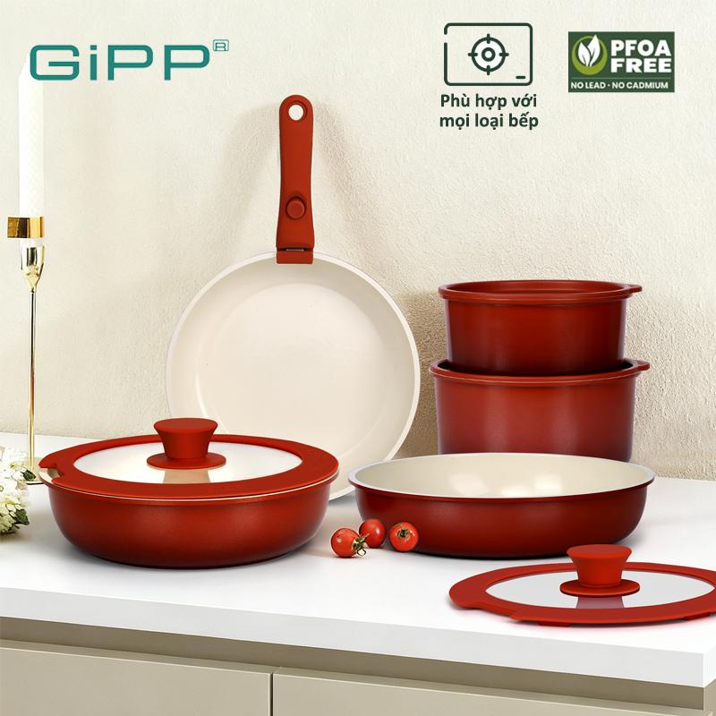  GiPP Bộ Nồi Đá Gốm 11 5 Món 2026 Cao Cấp Chống Dính Tốt Tay Cầm Tháo Rời Phù Hợp Mọi Bếp Chất Liệu Đá Gốm An Toàn Cho Sức Khỏe 
