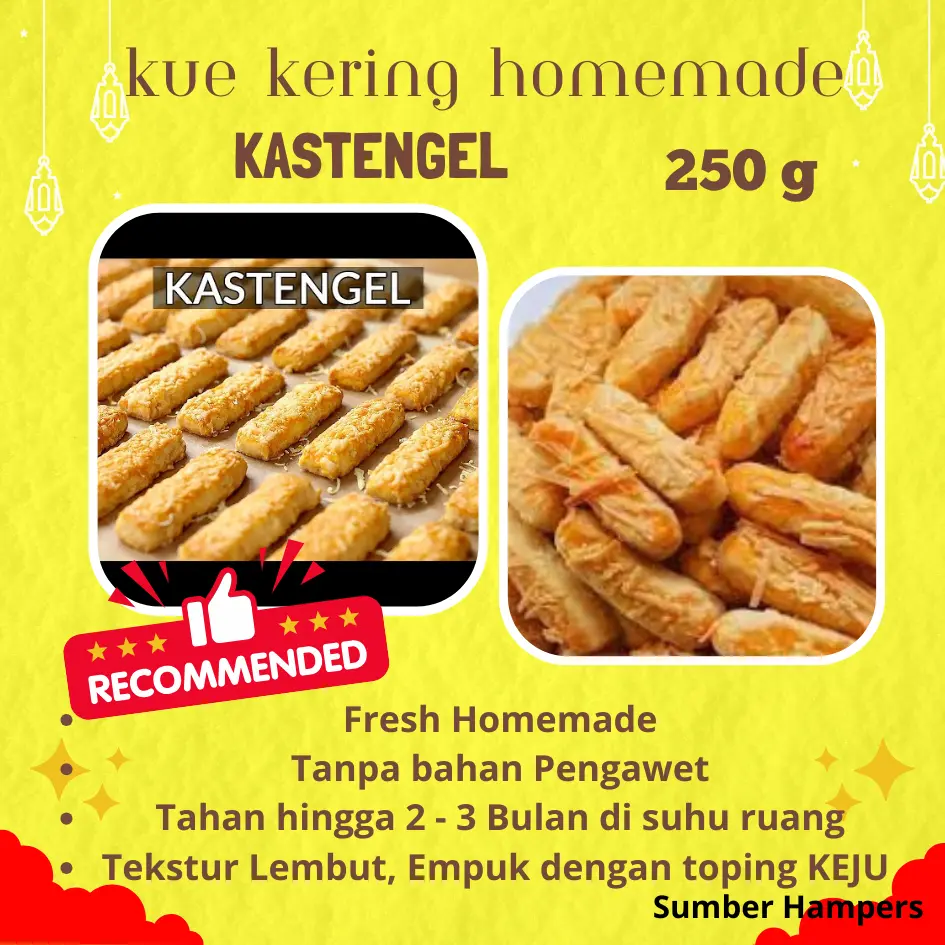 KUE KERING KASTENGELS HOMEMADE 250g / KUE KERING LEBARAN Cemilan Toples Cookies