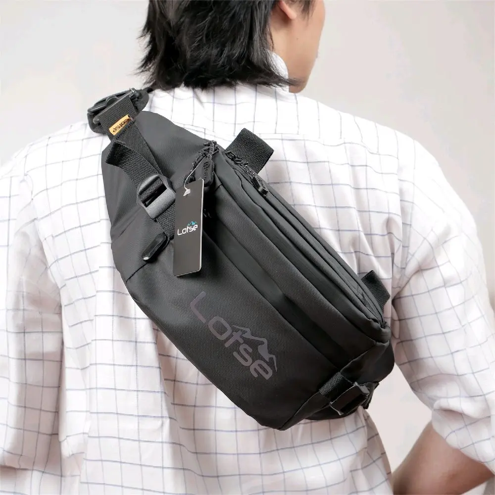 Lotse Saga - Tas Selempang Waistbag Pria Besar Model Terbaru Dengan Banyak Penyimpanan Muat Banyak Barang