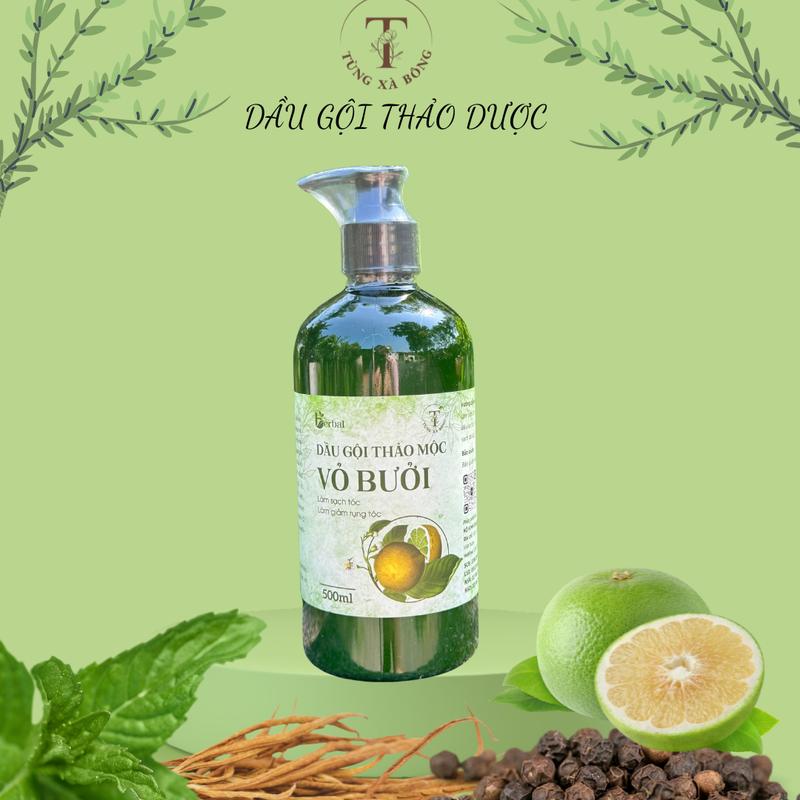  Dầu Gội Thảo Dược Vỏ bưởi 500ml Dưỡng Tóc Chăm Sóc Tóc dầu  gội 