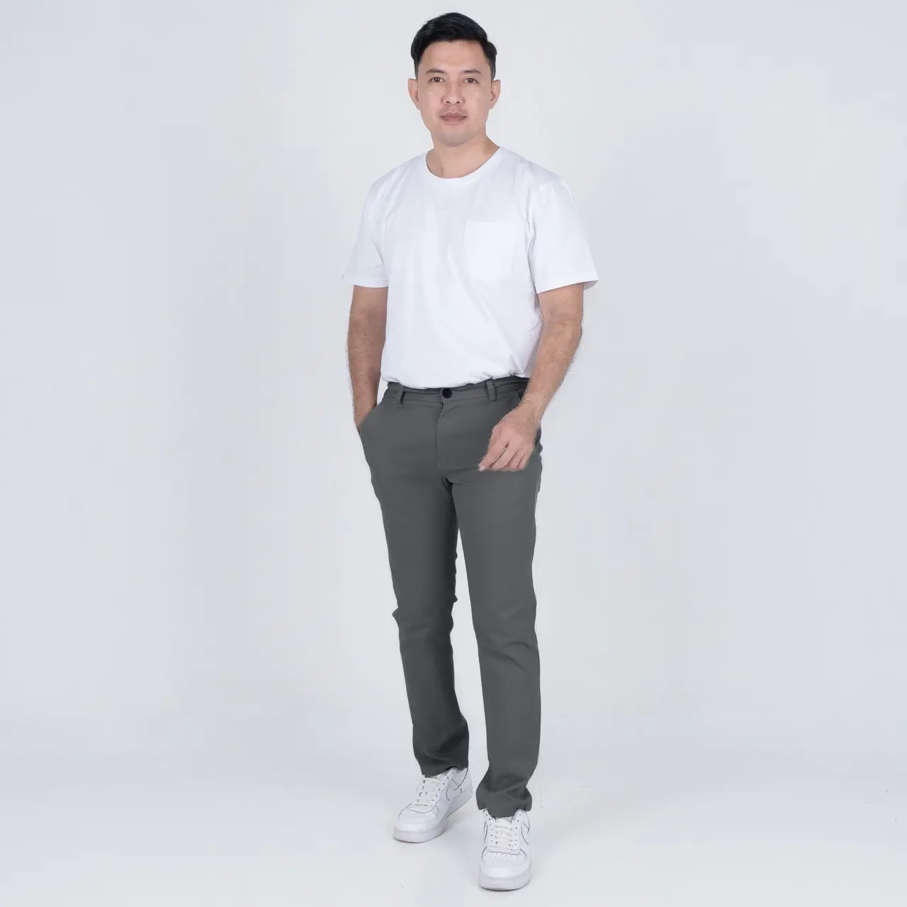 Benhill Celana Pria Panjang Chino Pants Katun Stretch Slim Fit Nyaman 7 Warna : Hitam, Navy, Beige, Ash Grey, Dark Grey, Grey, Charcoal
