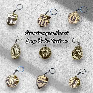 Gantungan Kunci Akrilik Gold Edisi Logo klub top eropa