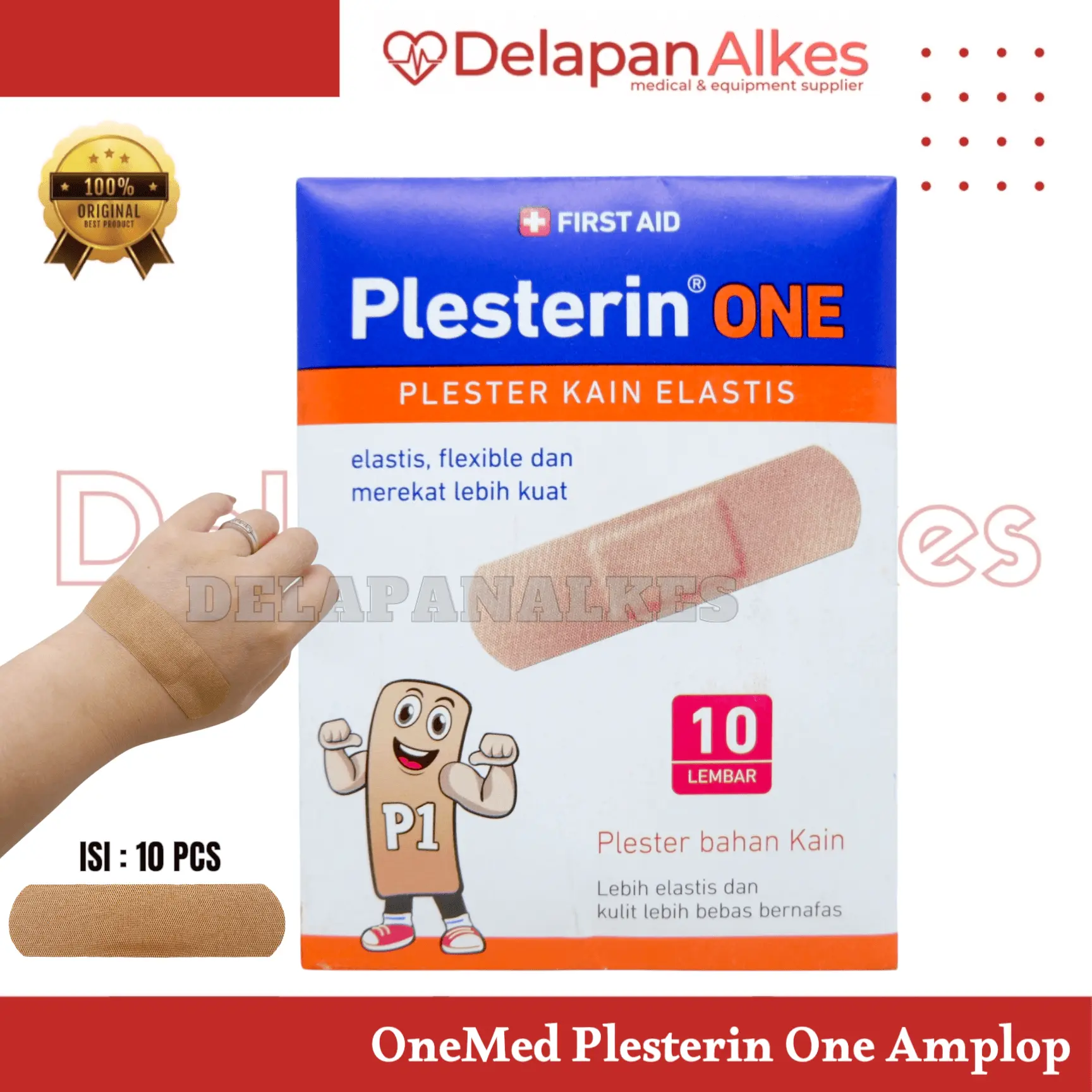 OneMed Plesterin One Amplop isi 10 Pcs Plester Luka Kain Elastis P1 Hansaplast