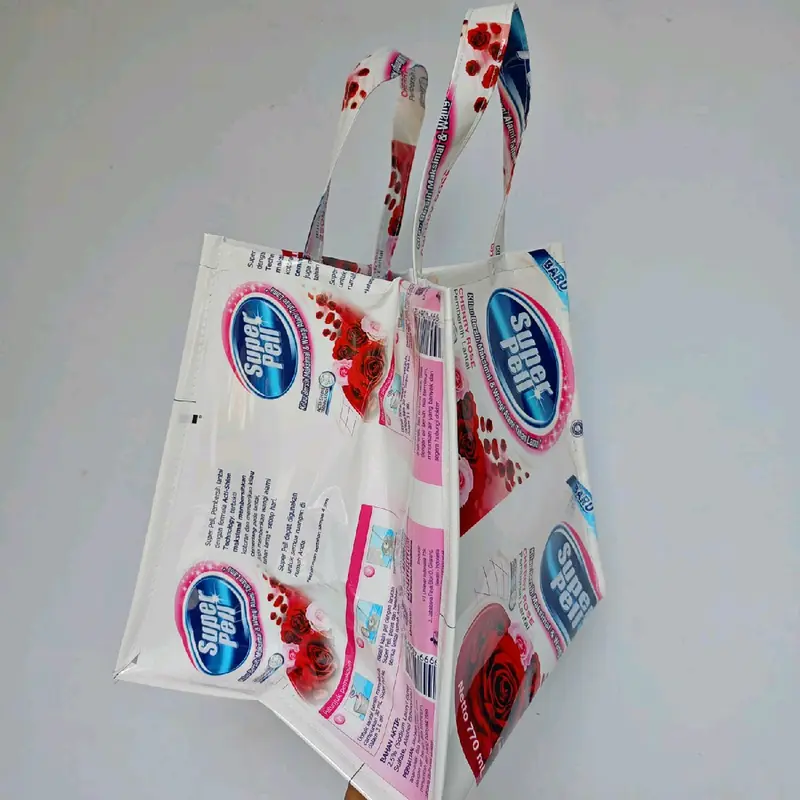 Tas Nasi kotak Tas hajatan tas plastik daur ulang motif random 4