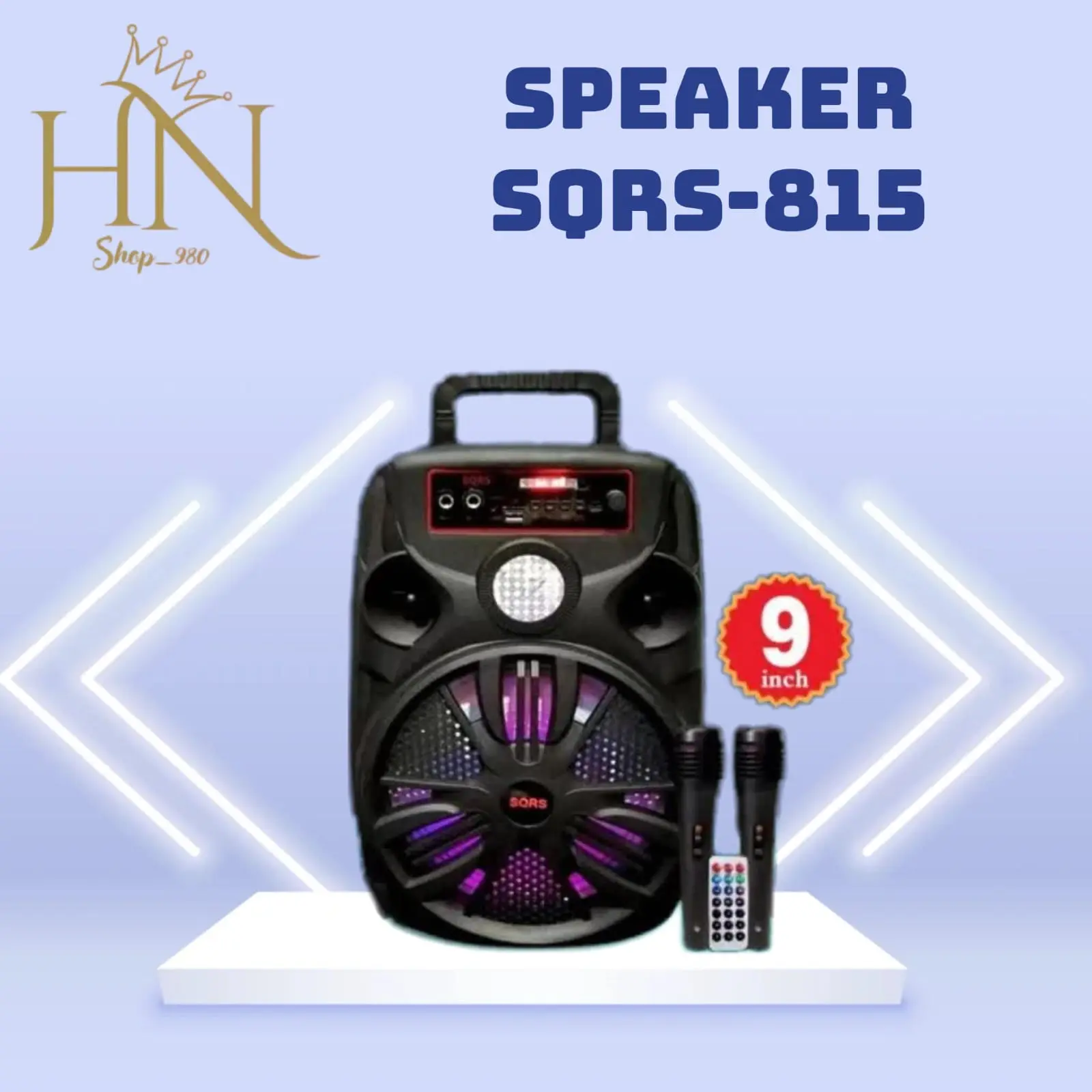 Speaker bluetooth tipe 815 plus 2mic karaoke 9inc