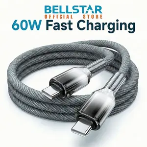 BELLSTAR Kabel Data Type C To Type C Fast Charging MFI 60W c to c For iPhone 15 Samsung infinix xiaomi redmi macbook kabel charger hp kabel data type c fast charging