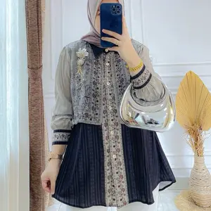 BSWOMEN MANUELA TOP||ATASAN TERBARU WANITA /  Baju Katun Lembut Nyaman Panjang Casual Kancing Peach