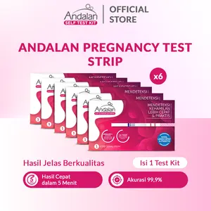 Andalan Strip Pregnancy Test Pack Isi 6 Pcs - Alat Tes Kehamilan Sekali Pakai, Hasil Jelas Berkualitas, Akurasi 99,9%
