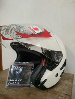 Product Review of KYT Galaxy Flat R Solid White I Flat Visor Iridium I Spoiler - Helm Half Face Motorcycle from m**r 0