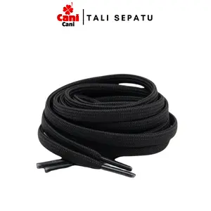 Cani Tali Sepatu Pipih & Bulat Warna Hitam Panjang 1 Meter K-TALI