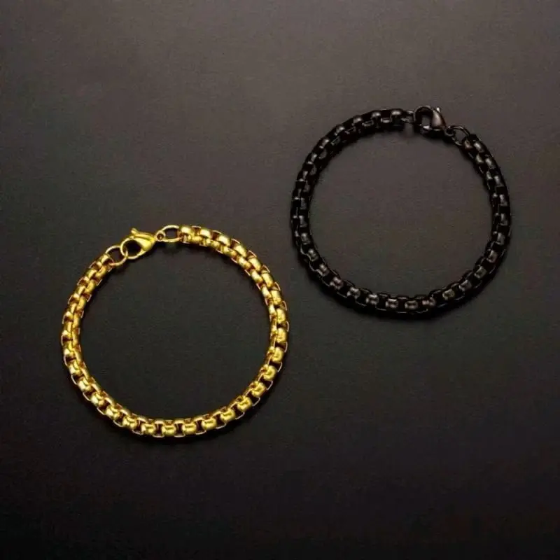 Gelang Titanium Model Rolo Hitam Tahan Karat dan Tahan Lama - Bracelets Elegan Tali 2