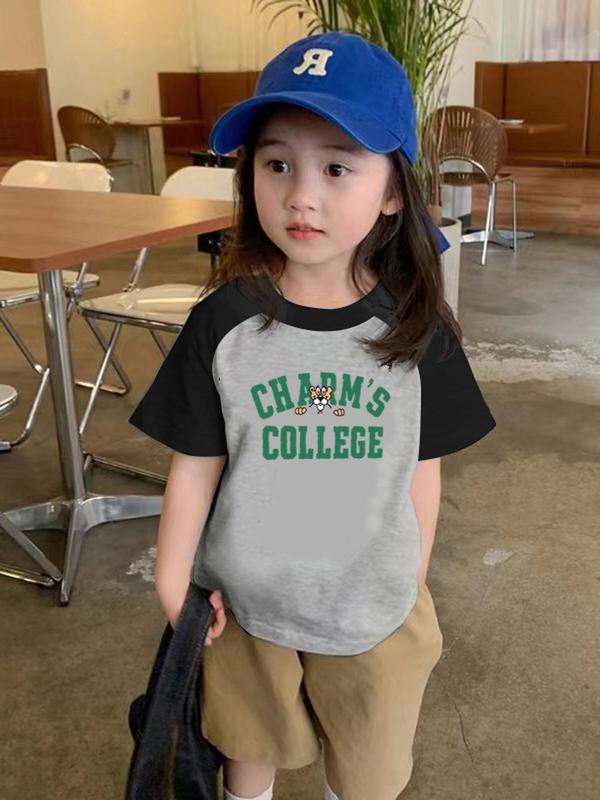 Summer trendy brand pure cotton short sleeved T-shirt for boys and girls new casual design loose  versatile top for middle and young children 3