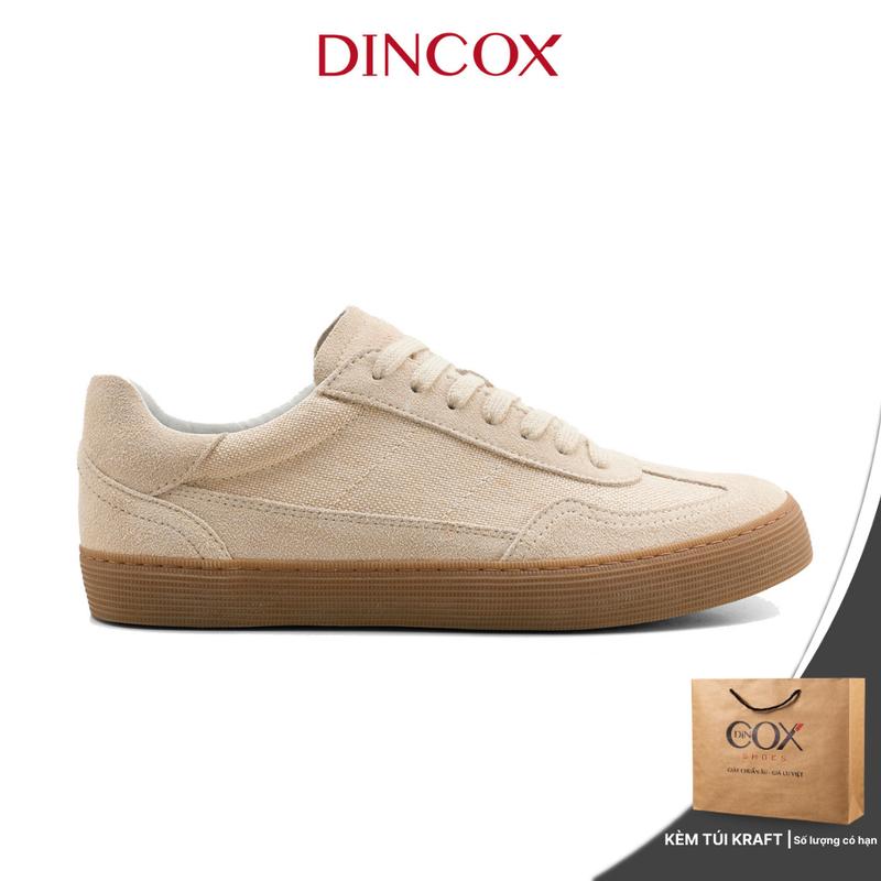 Giày Sneaker Vải Canvas Nam Nữ DC35 Beige Dincox Shoes Đế Bằng