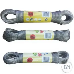Tali Jemuran Kabel Kawat Sling Silikon Clothes Line 15 20 30 Meter Anti Karat Berkualitas BMS