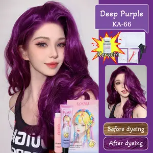 Kokira hair color Deep Purple-66 200ml+Hair care essential oil cat rambut pewarna rambut warna rambut tanpa bleaching multicolor sisir cat rambut set pewarna rambut tanpa bleaching penghitam rambut uban semir rambut pria
