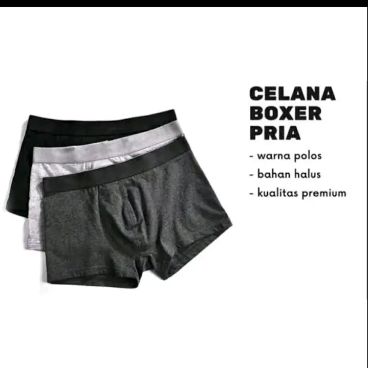 celana dalam isi4pcs celana UNDERWEAR BOXER lakilaki bahan katunlembut karet elastis nyamandi pake ternyaman terlaris Pria Pendek Dewasa Hitam Cowok Motif Kotak Remaja Modest Cuci Kering Spandex XXL 1