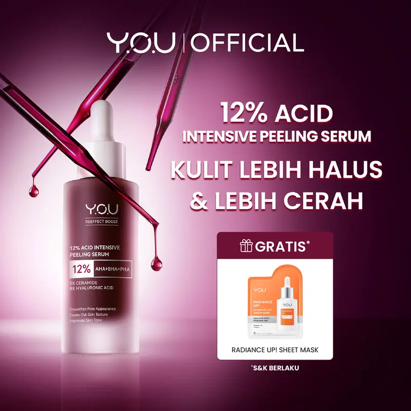 [CREATOR EXCLUSIVE] YOU 12% ACID INTENSIVE PEELING SERUM AHA BHA PHA Serum Eksfoliasi  Kulit Cerah dan Halus 0