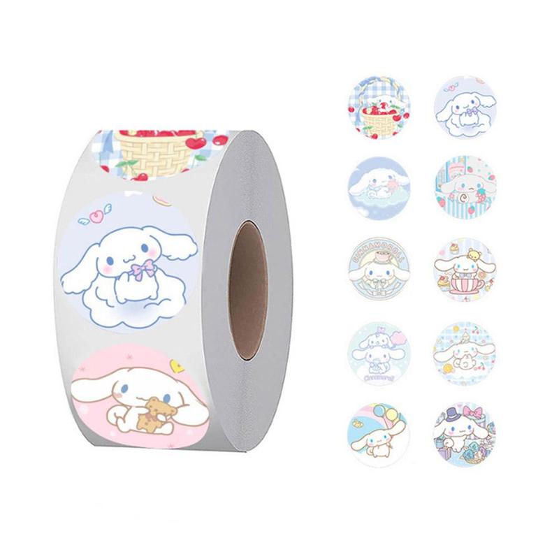 Cuộn Nhãn Dán Hoạt Hình Kuromii, 500 Cái / cuộn, 6 Chioces Cho Bạn, 6.5 * 3 Cm, Giấy, Chất Liệu Sổ Tay 4