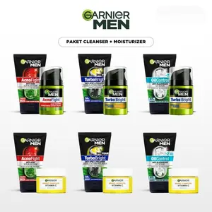 Garnier Men Paket Face Care 2pcs Face Wash 100ml + Moisturizer Pelembap Wajah